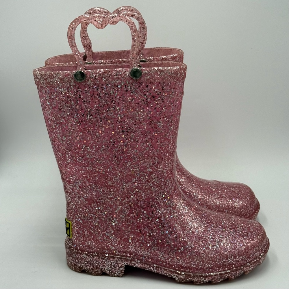 Western Chief Girls Size 10 Pink Glitter Rain-boots